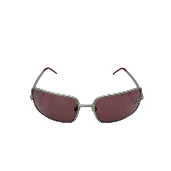 Rare Vintage Chanel Gray Frame Red Lens Sunglass with Original Dust Bag main image 11
